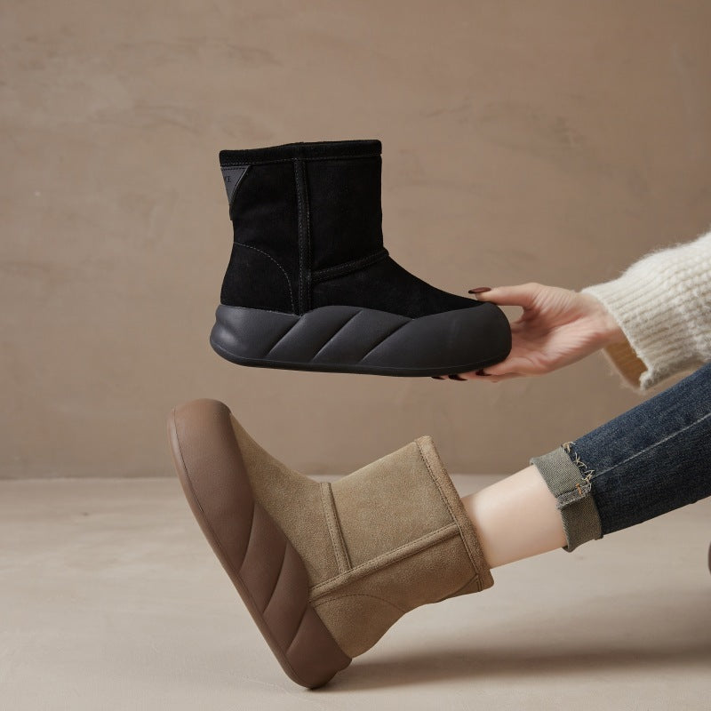 Cozy Winter Boots – Black & Khaki