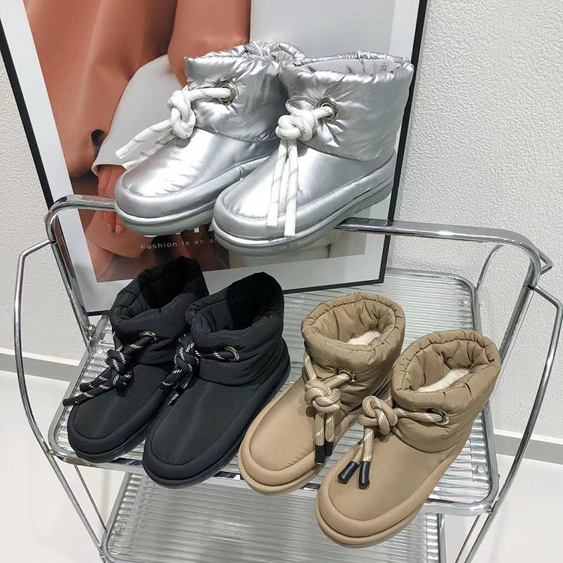 Winter Padded Boots โ Black, Brown & Silver