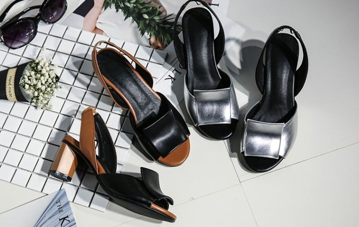Modern Open-Toe Slingback Sandals