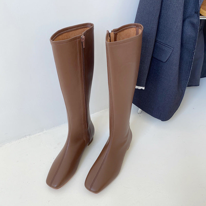 Chic Knee-High Boots with Minimal Heel