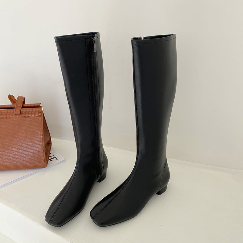 Chic Knee-High Boots with Minimal Heel