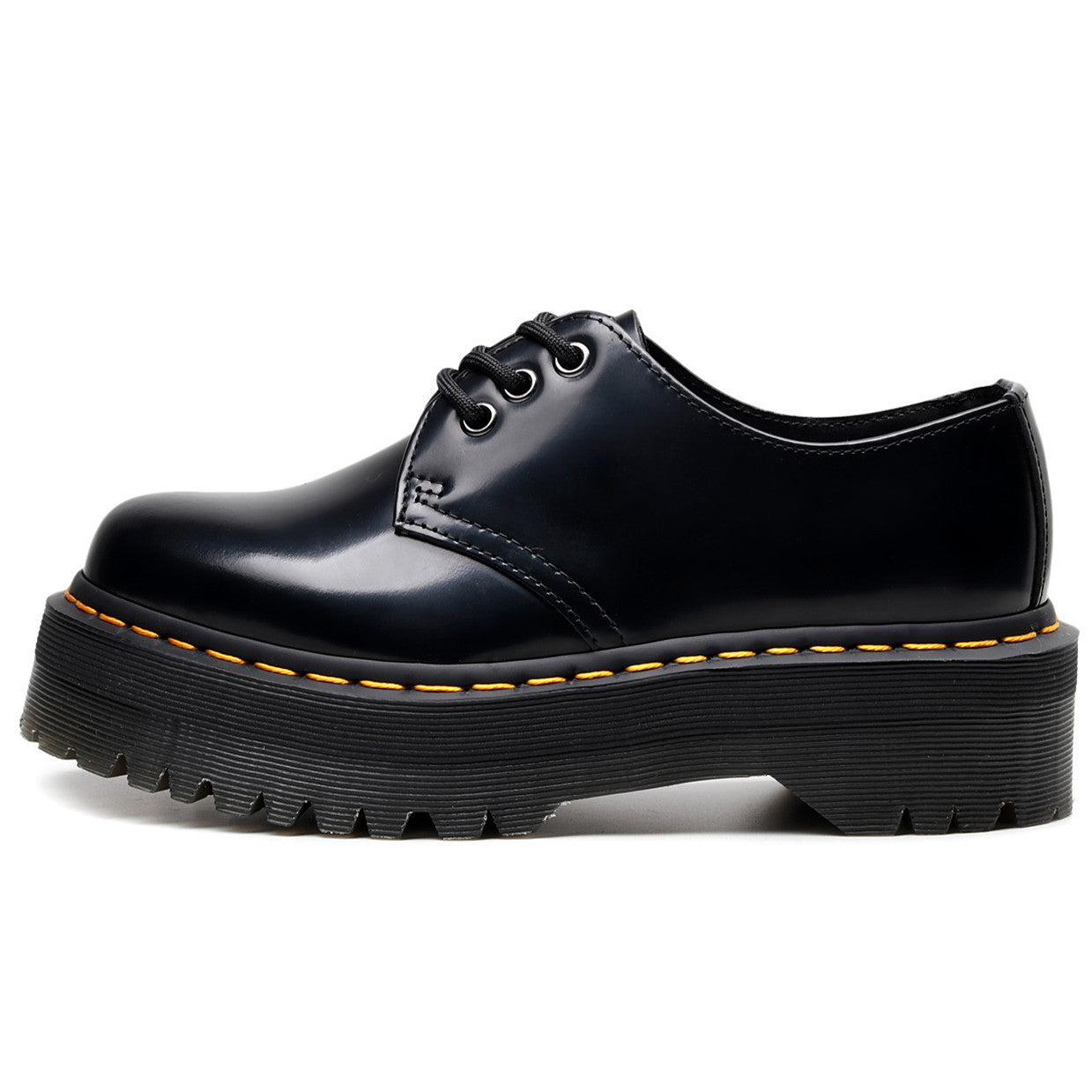 Leather Platform Lace-Up Shoes