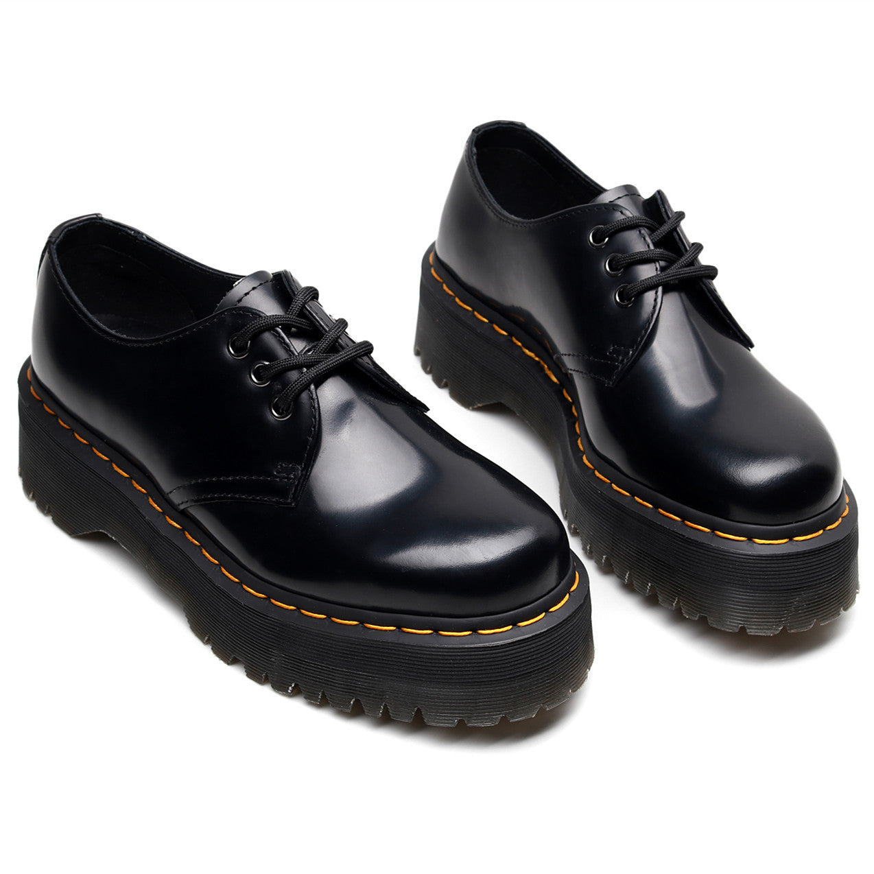 Leather Platform Lace-Up Shoes