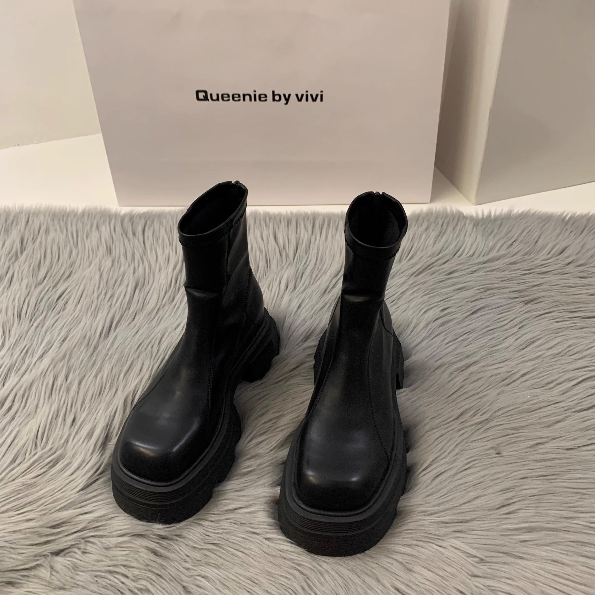 Chunky Platform Ankle Boots β Black & Brown