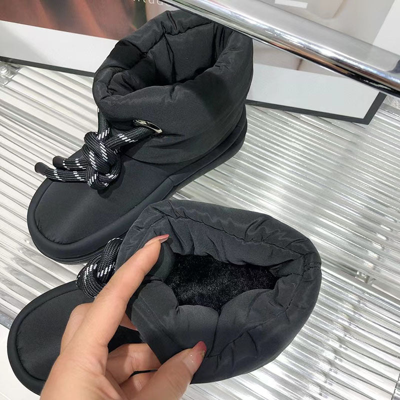 Winter Padded Boots โ Black, Brown & Silver