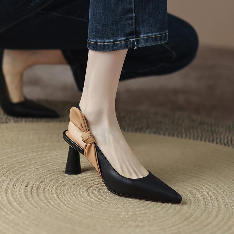Bow-Detail Sculptural Heel Pumps