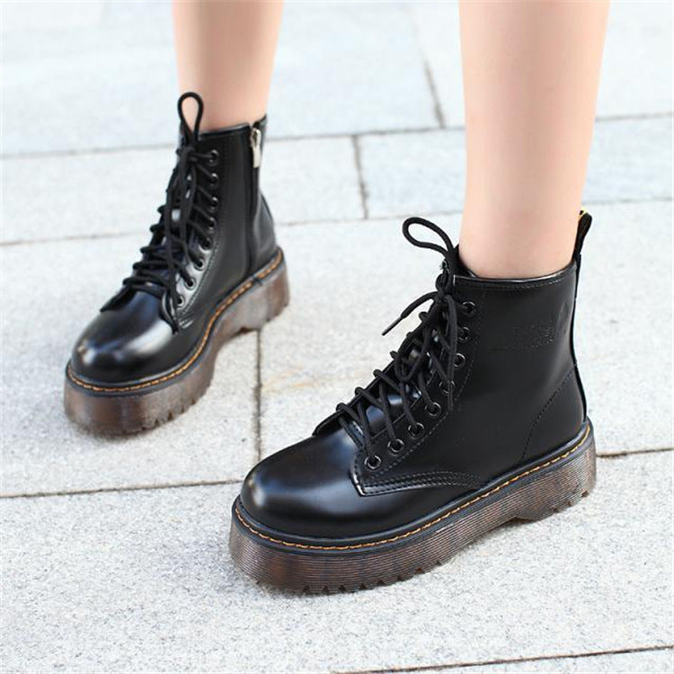 Chunky Combat Boots with Platform Sole