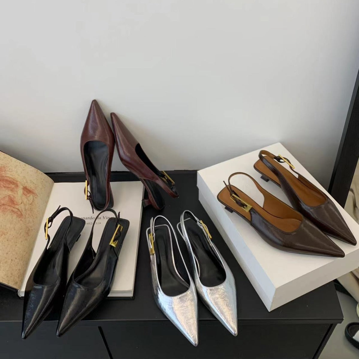 Elegant Slingback Pointed-Toe Heels