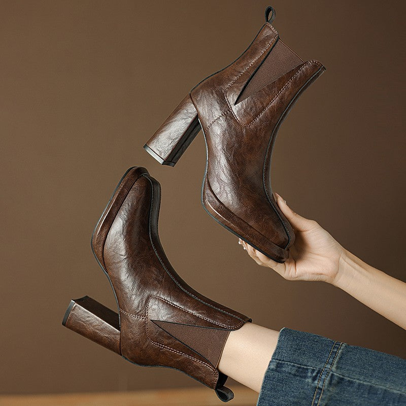 Block Heel Chelsea Ankle Boots