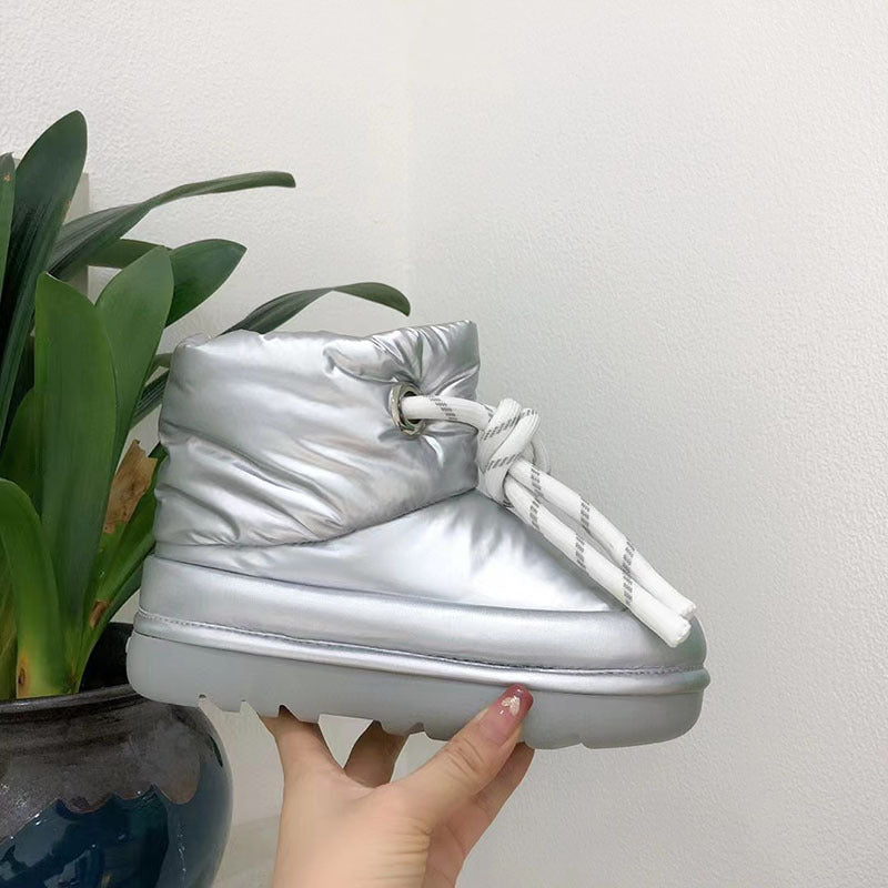 Winter Padded Boots โ Black, Brown & Silver