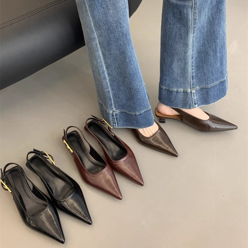 Elegant Slingback Pointed-Toe Heels