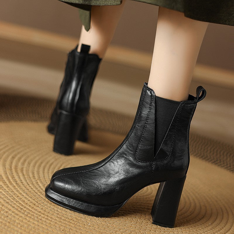 Block Heel Chelsea Ankle Boots