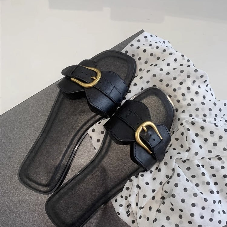 Buckle Strap Flat Sandals
