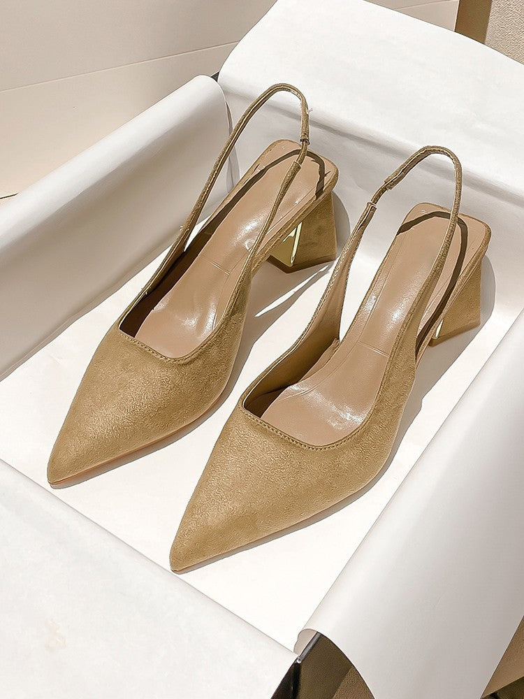 Slingback Block Heel Pumps