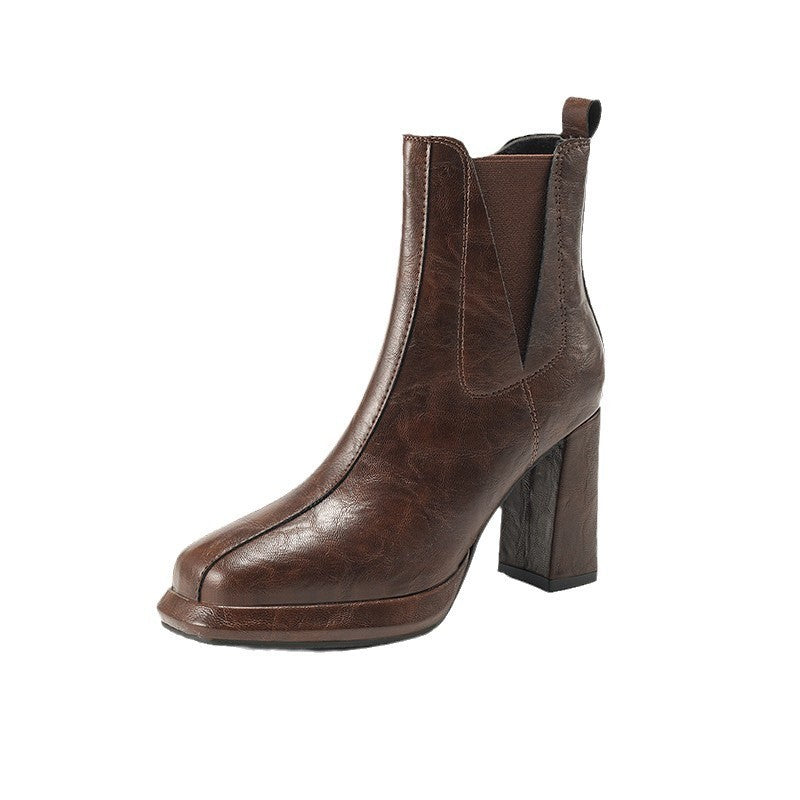 Block Heel Chelsea Ankle Boots