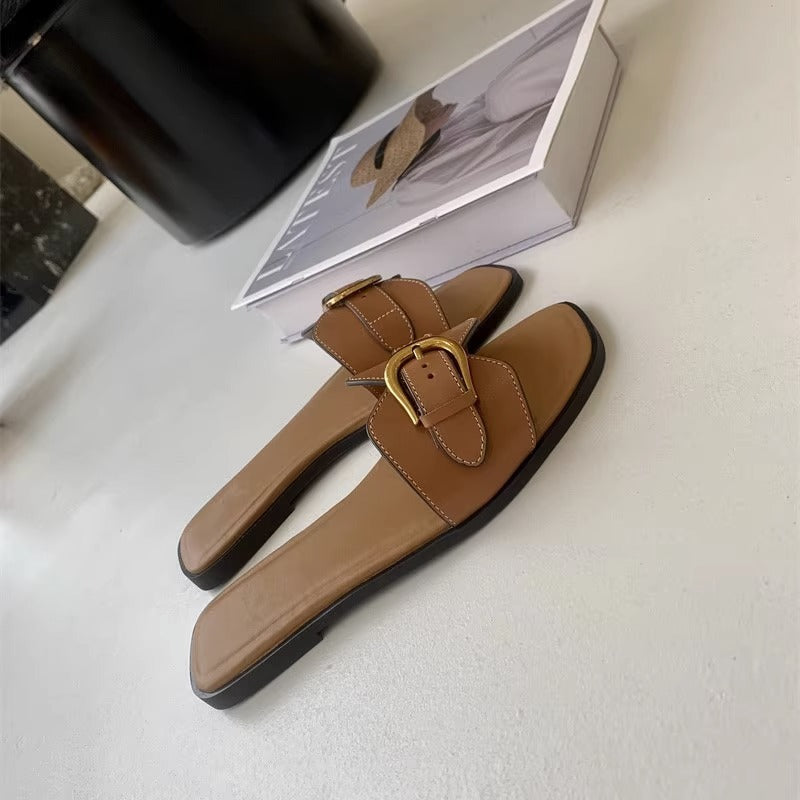 Buckle Strap Flat Sandals