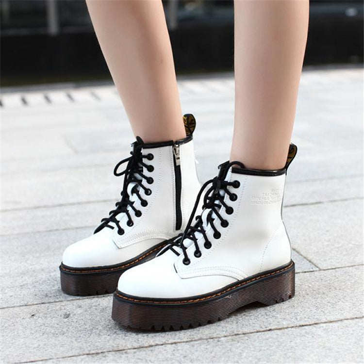 Chunky Combat Boots with Platform Sole
