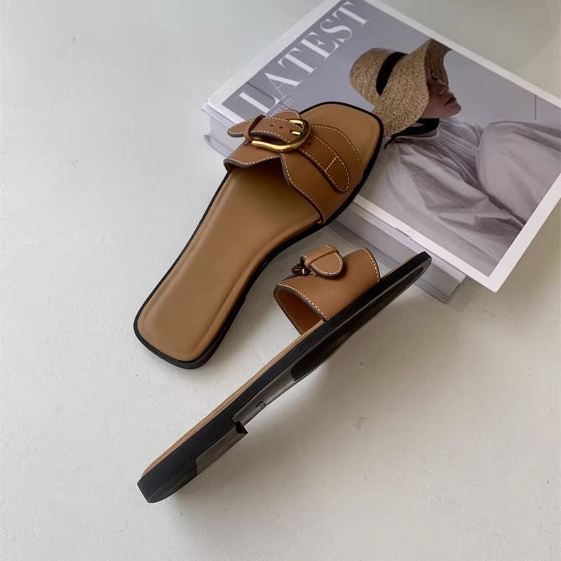 Buckle Strap Flat Sandals