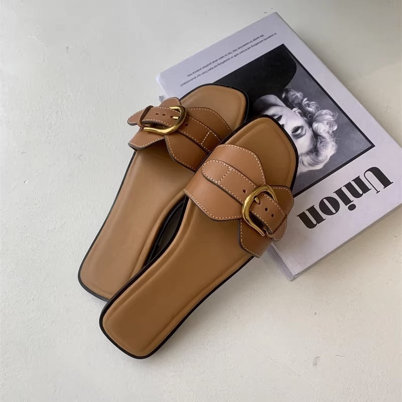 Buckle Strap Flat Sandals