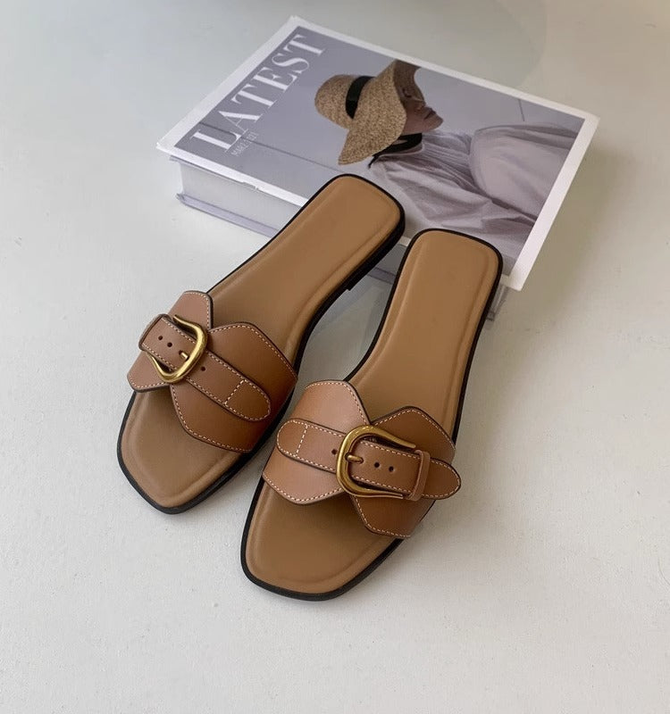 Buckle Strap Flat Sandals