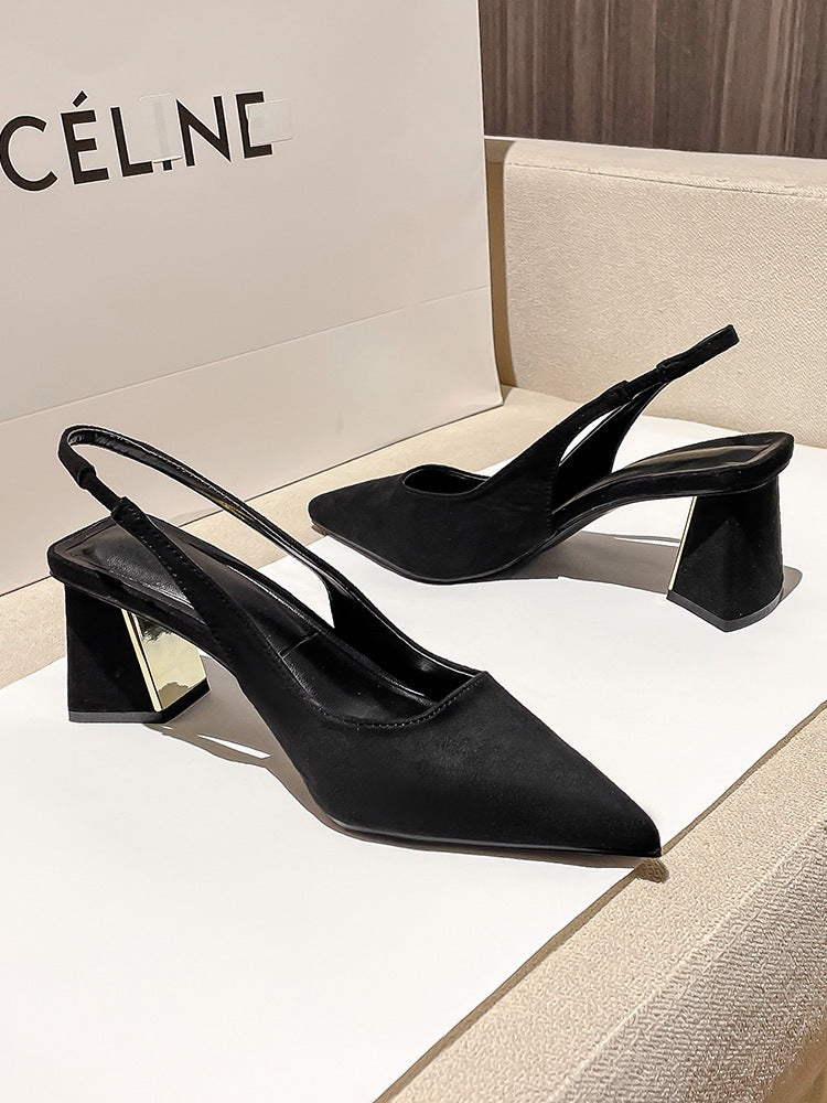Slingback Block Heel Pumps