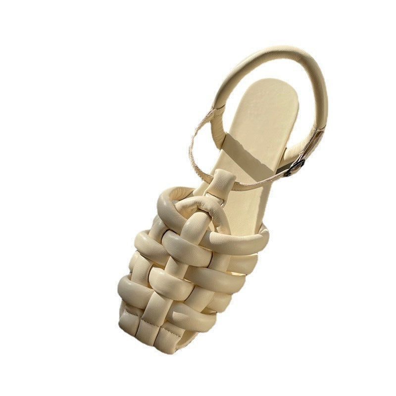 Chunky Braided Leather Sandals