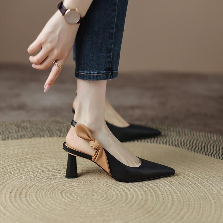 Bow-Detail Sculptural Heel Pumps