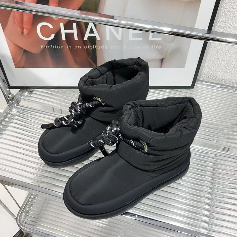 Winter Padded Boots โ Black, Brown & Silver