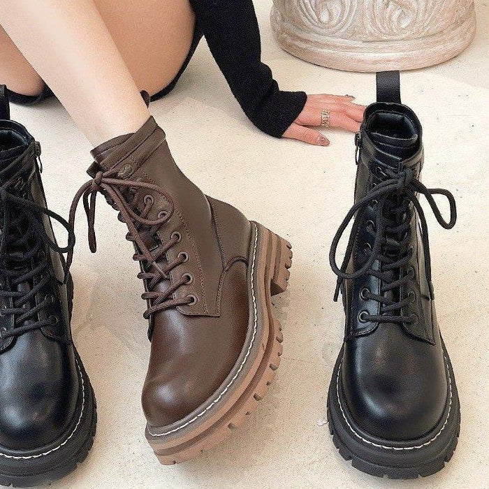 Chunky Combat Boots – Black & Brown