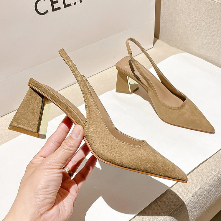 Slingback Block Heel Pumps