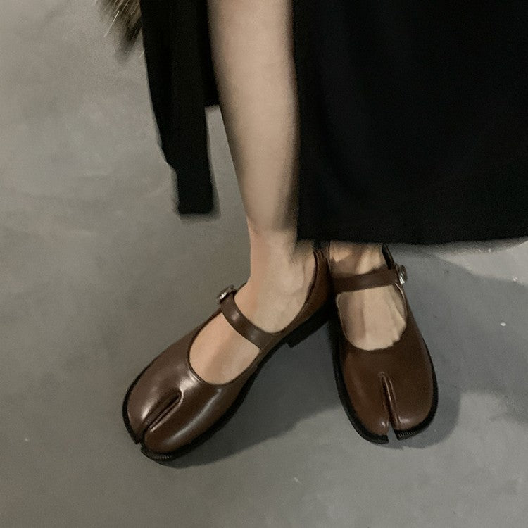 Mary Jane Split-Toe Flats