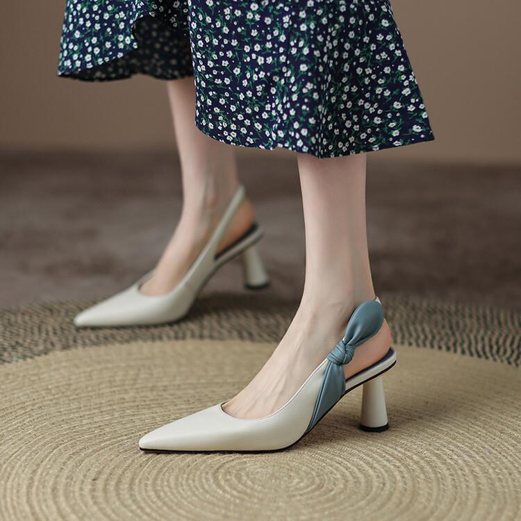 Bow-Detail Sculptural Heel Pumps