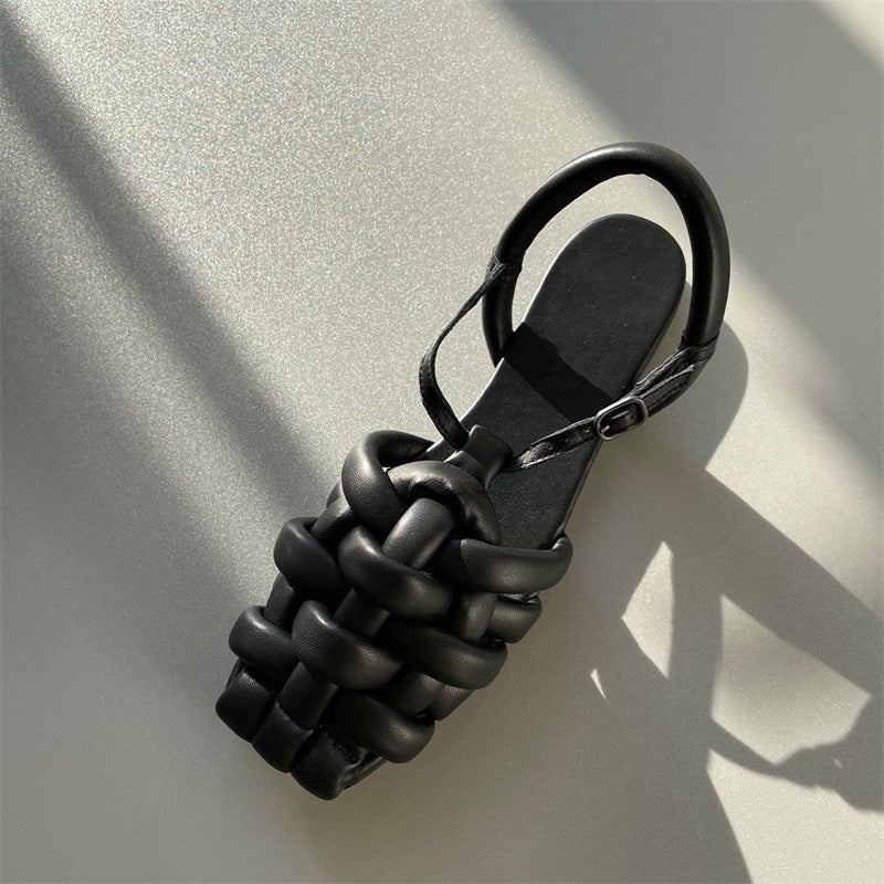 Chunky Braided Leather Sandals