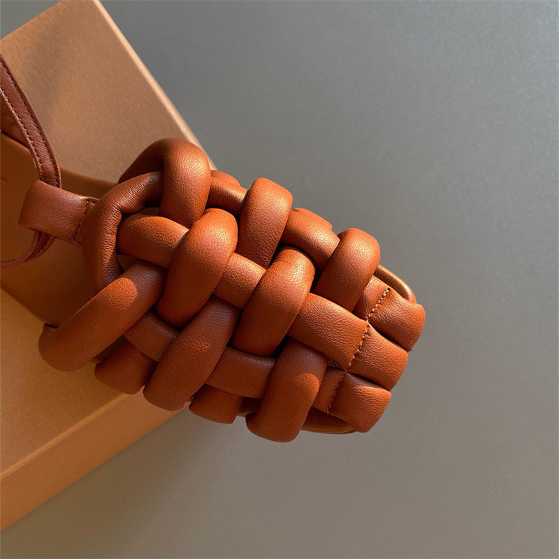 Chunky Braided Leather Sandals