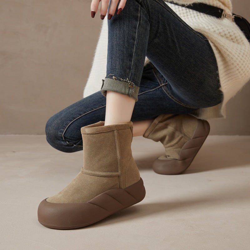 Cozy Winter Boots – Black & Khaki