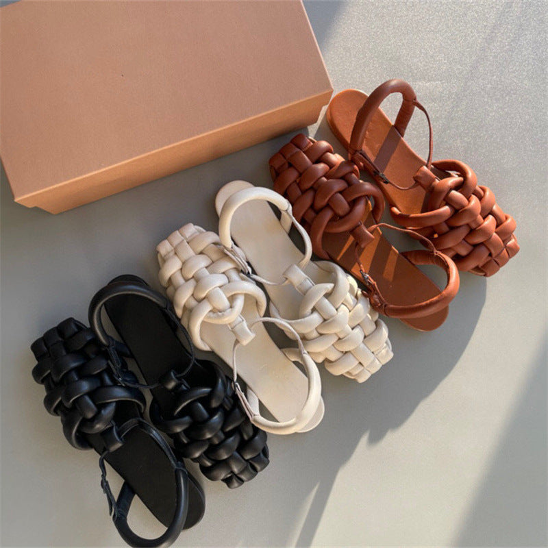 Chunky Braided Leather Sandals