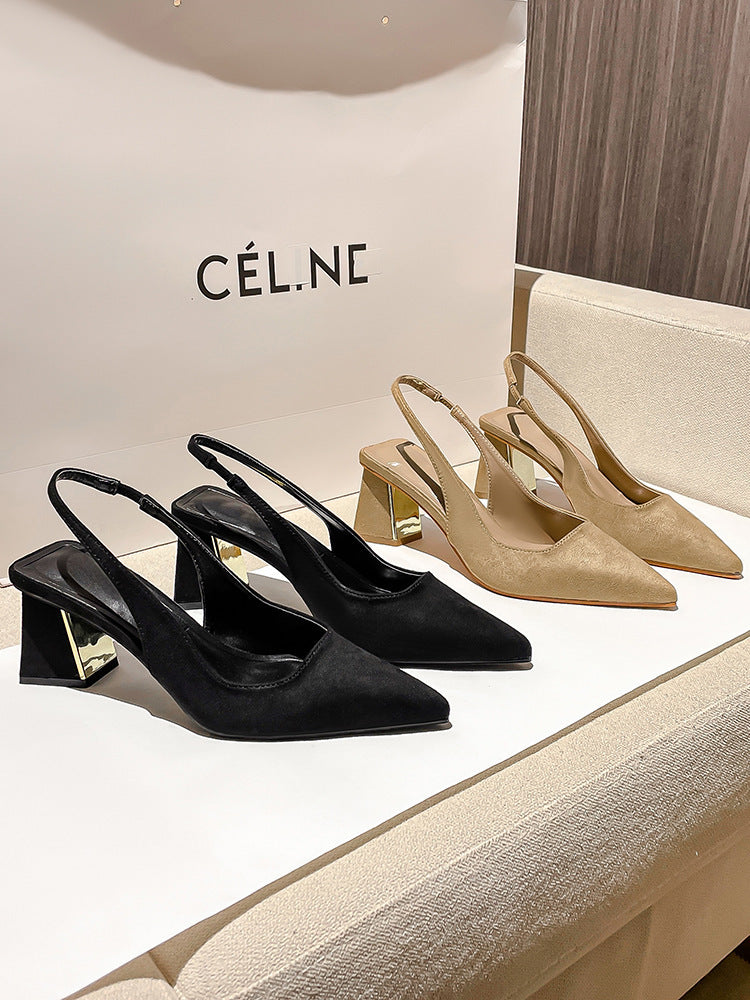 Slingback Block Heel Pumps