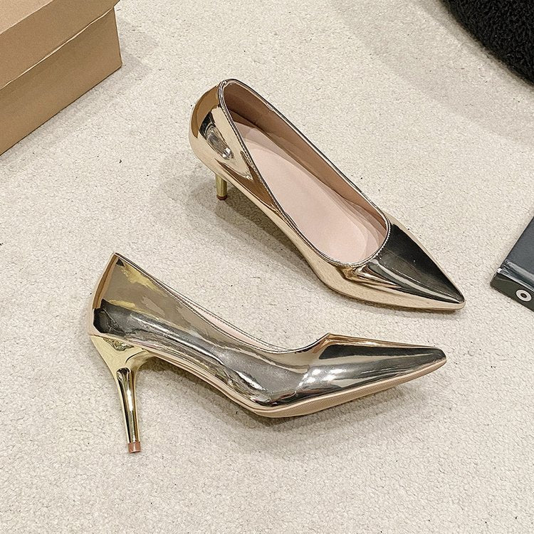 Metallic Mirror-Finish Stilettos