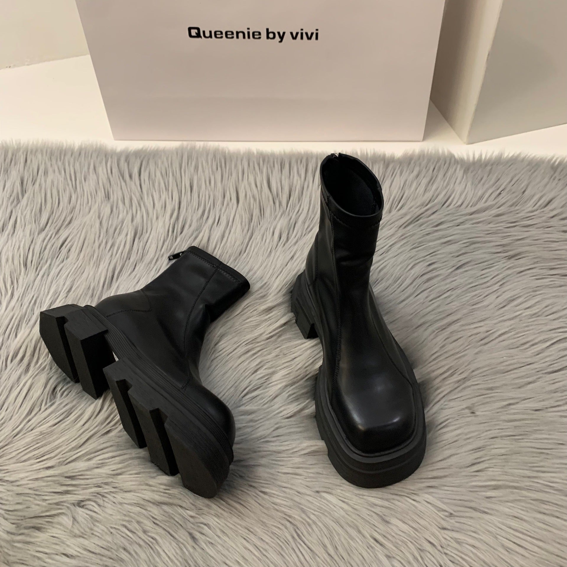 Chunky Platform Ankle Boots – Black & Brown