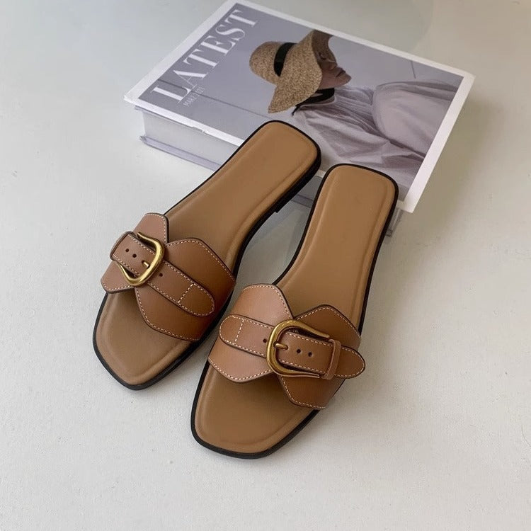 Buckle Strap Flat Sandals