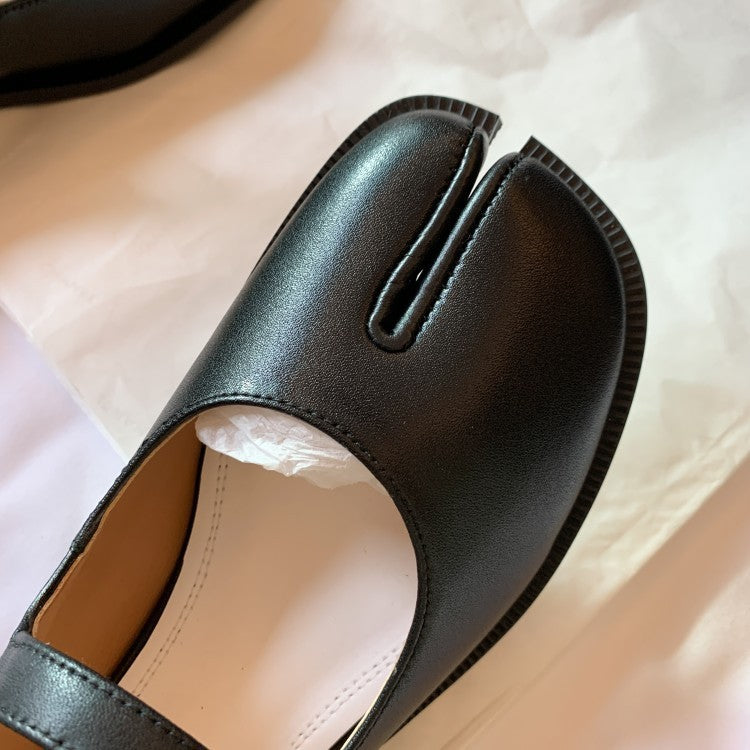 Mary Jane Split-Toe Flats