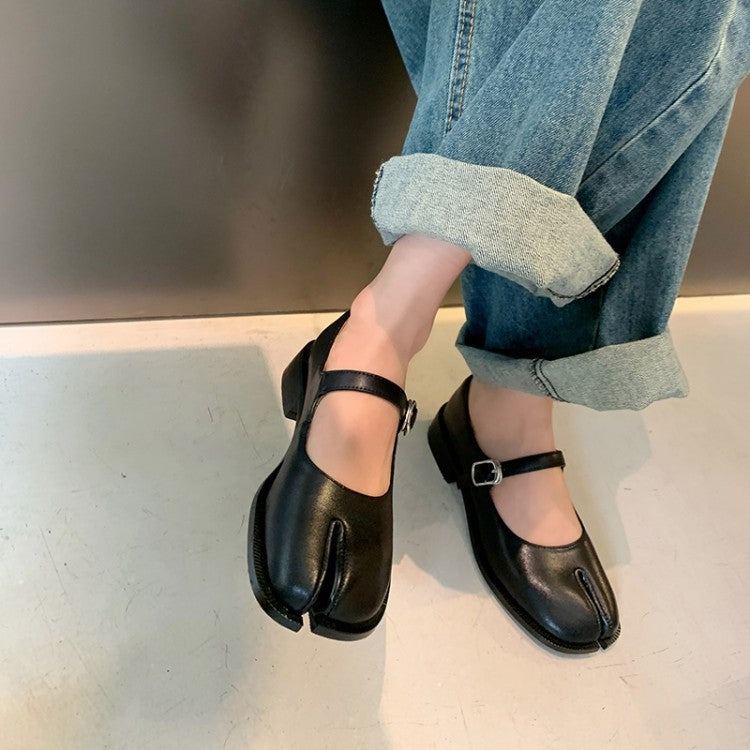 Mary Jane Split-Toe Flats