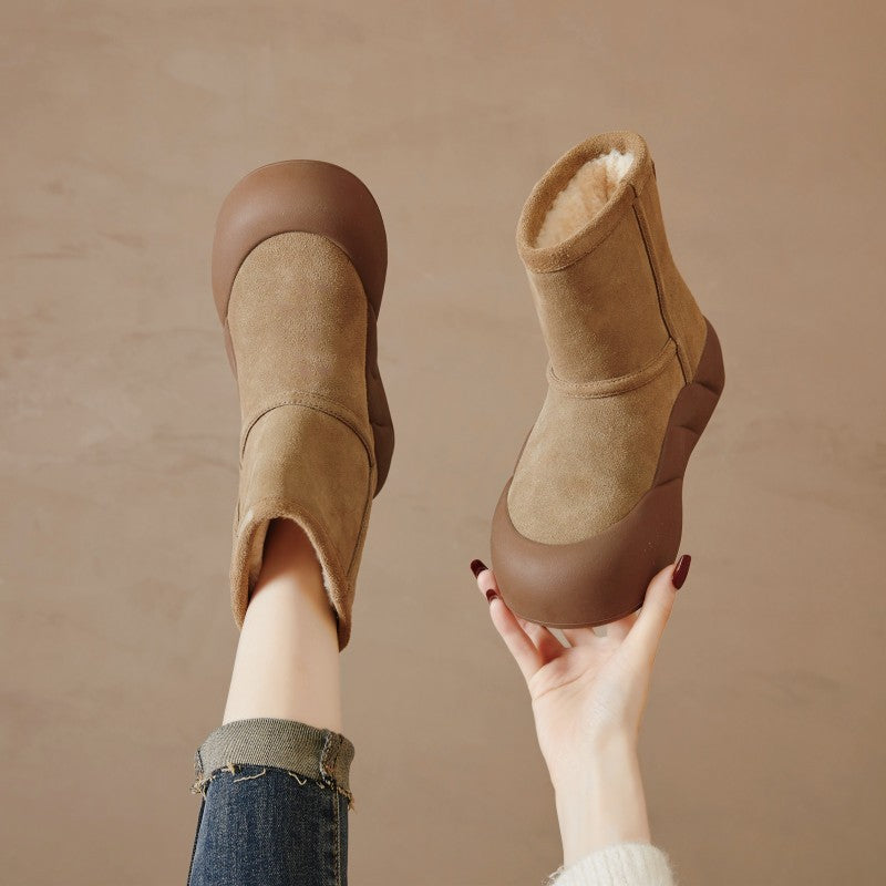 Cozy Winter Boots – Black & Khaki