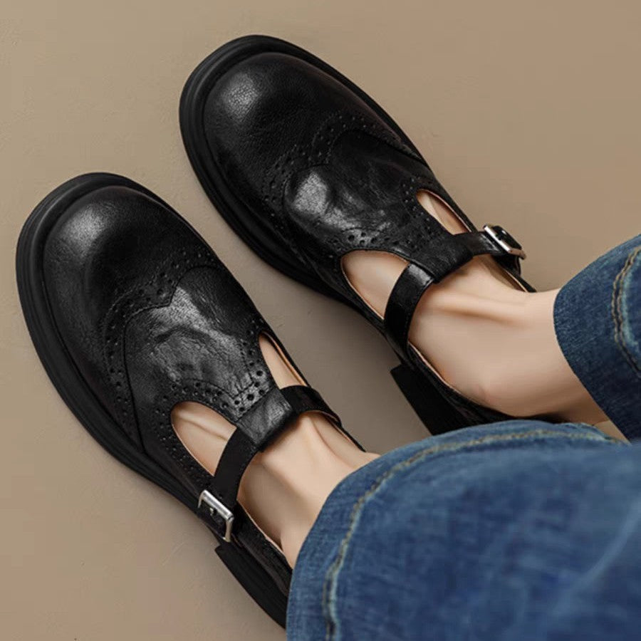 Vintage T-Bar Brogue Flats