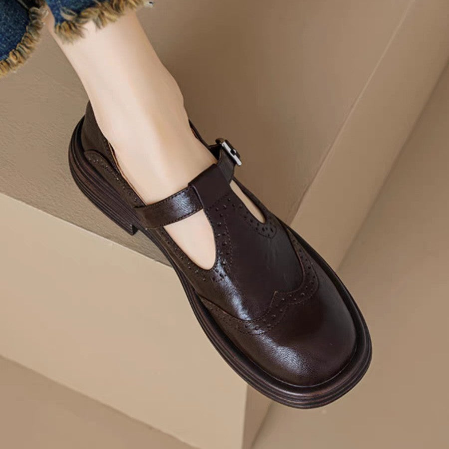 Vintage T-Bar Brogue Flats