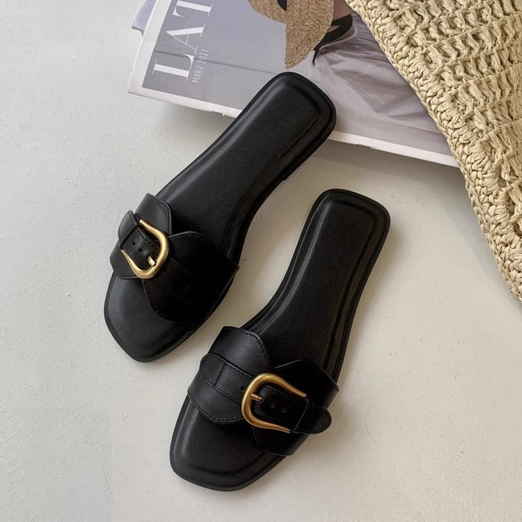 Buckle Strap Flat Sandals