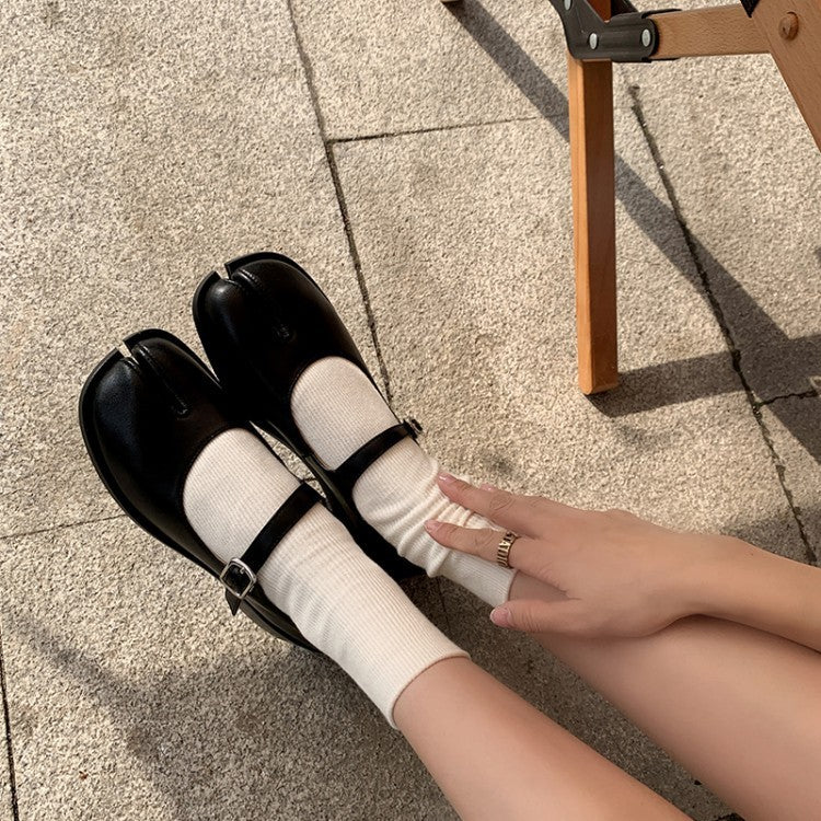 Mary Jane Split-Toe Flats