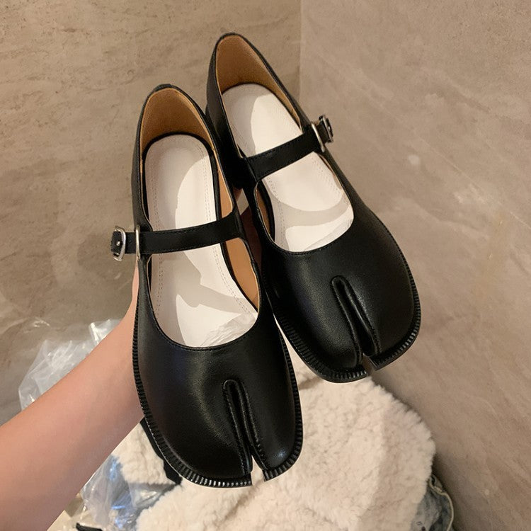 Mary Jane Split-Toe Flats