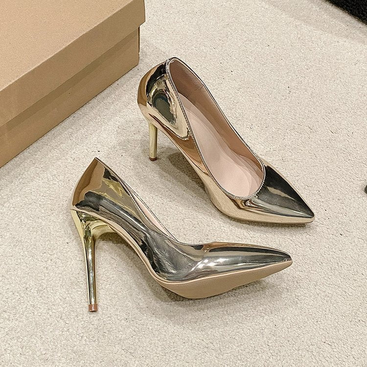 Metallic Mirror-Finish Stilettos